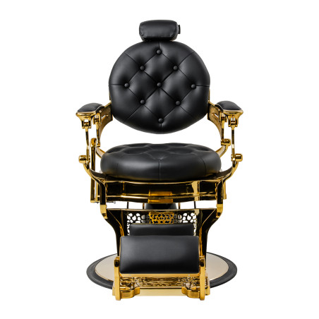 Fauteuil de barbier GABBIANO Niccolo noir avec structure dorée