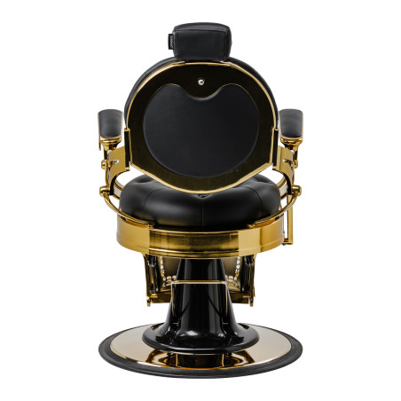 Fauteuil de barbier GABBIANO Niccolo noir avec structure dorée