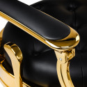 Fauteuil de barbier GABBIANO Niccolo noir avec structure dorée