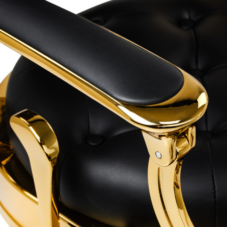 Fauteuil de barbier GABBIANO Niccolo noir avec structure dorée