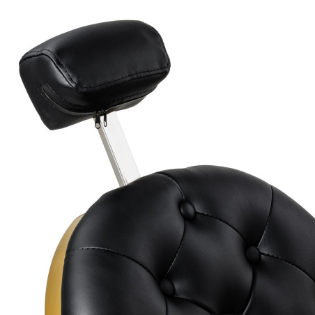 Fauteuil de barbier GABBIANO Niccolo noir avec structure dorée