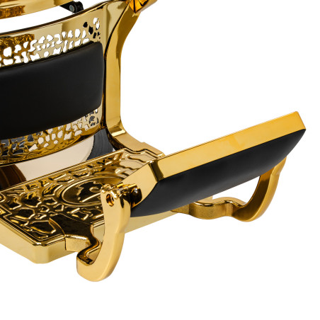 Fauteuil de barbier GABBIANO Niccolo noir avec structure dorée