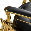 Fauteuil de barbier GABBIANO Niccolo noir avec structure dorée