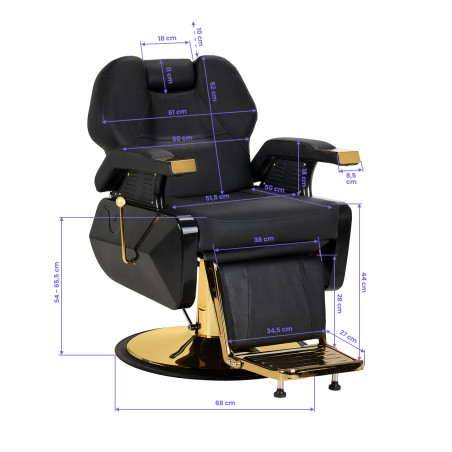 HAIR SYSTEM New York barberstol sort/guld