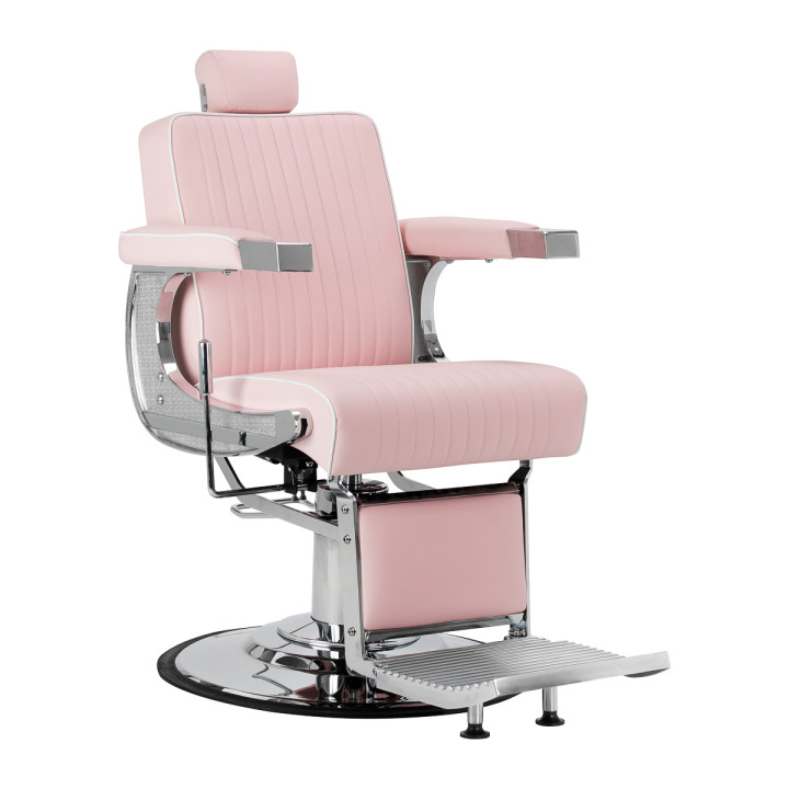 GABBIANO Fauteuil de barbier Visionerio rose, structure chromée