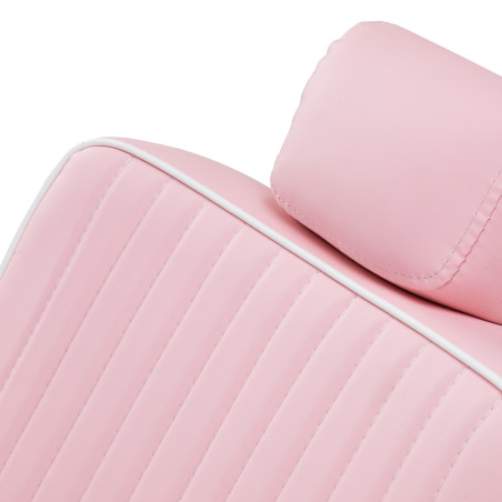 GABBIANO Fauteuil de barbier Visionerio rose, structure chromée