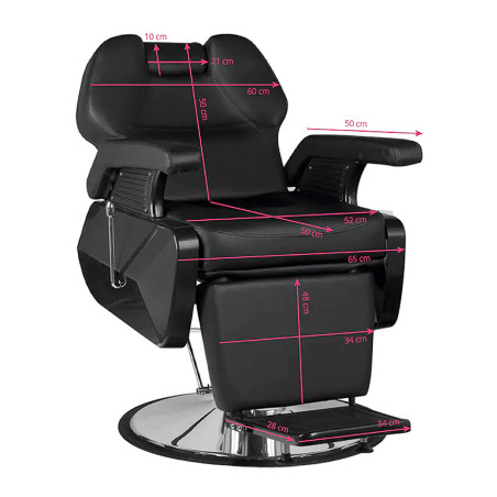 HAIR SYSTEM New York zwarte chromen kappersstoel