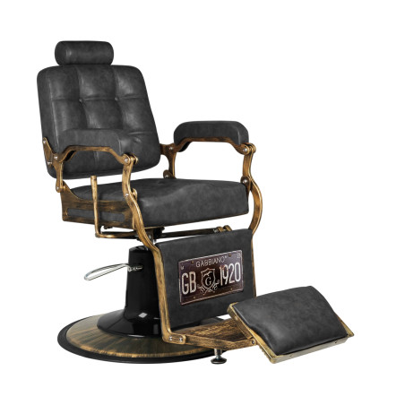 Silla de barbero GABBIANO Boss Old Leather negra