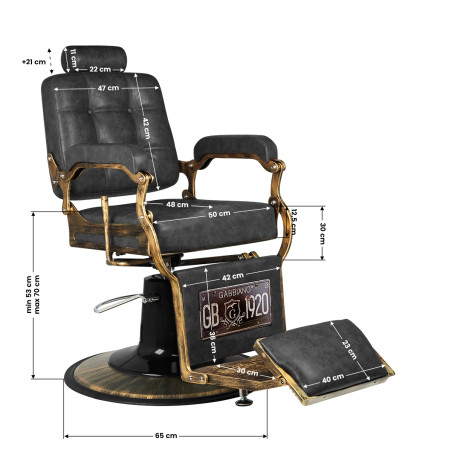 Barber chair GABBIANO Boss Old Leather black
