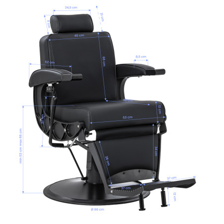 Professional barber chair with massage function GABBIANO Continental black