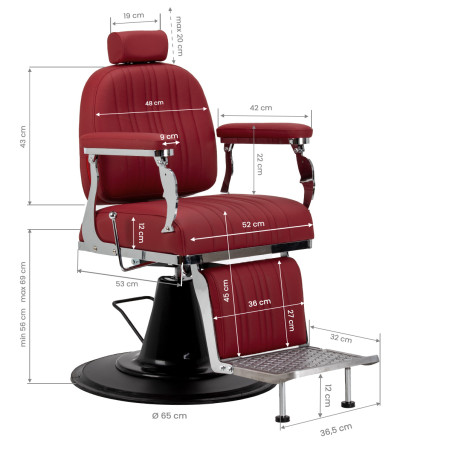 GABBIANO Barberstol Elias Rossa
