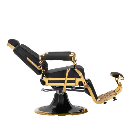 GABBIANO chaise de barbier Leonardo noir et or