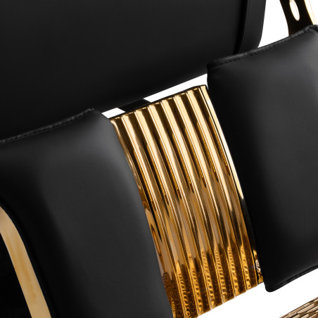 GABBIANO chaise de barbier Leonardo noir et or