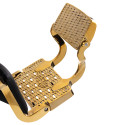 GABBIANO chaise de barbier Leonardo noir et or