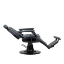 Fauteuil de barbier GABBIANO Francesco graphite avec structure noire brossée, 2e catégorie