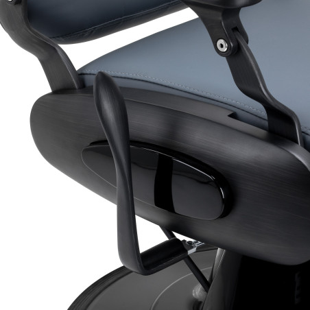 Fauteuil de barbier GABBIANO Francesco graphite avec structure noire brossée, 2e catégorie