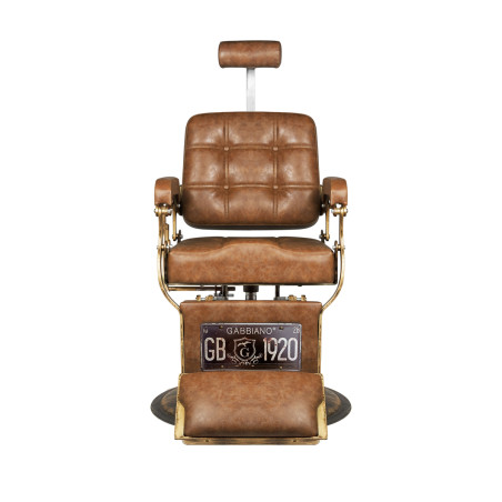 Barberarstol GABBIANO Boss Old Leather ljusbrun