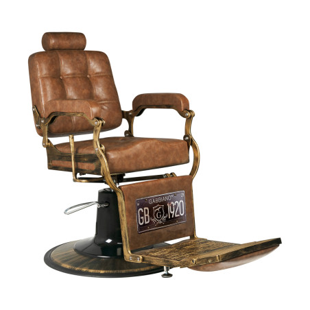 Barberarstol GABBIANO Boss Old Leather ljusbrun