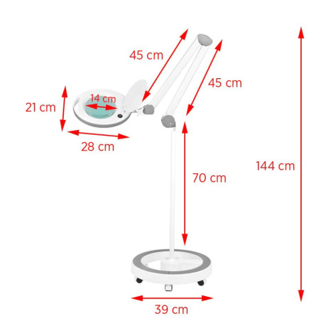 ELEGANTE 6014 60 SMD LED 5D magnifying lamp with tripod
