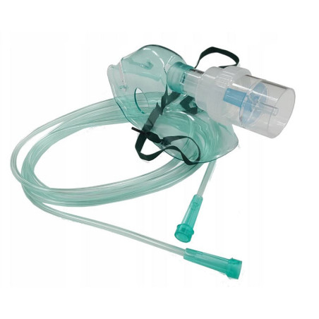 Máscara pediátrica com ampola nebulizadora e tubo