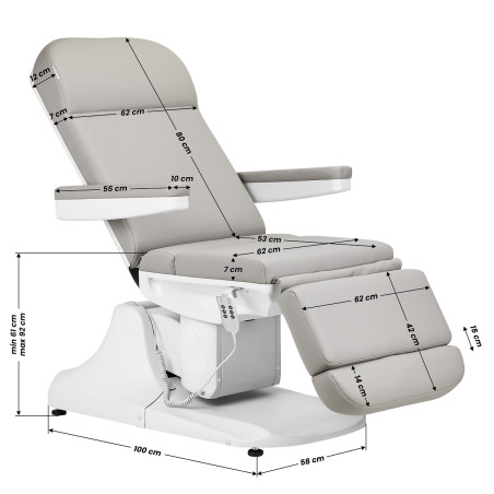 Elektrische schoonheidsstoel AZZURRO 891 grijs