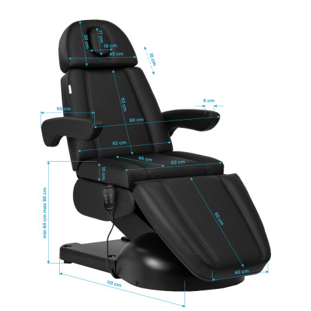 Cosmetic chair AZZURRO Lux 3m black