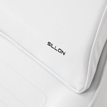 Poltrona da salone idraulica Sillon 210 con base a dondolo bianca