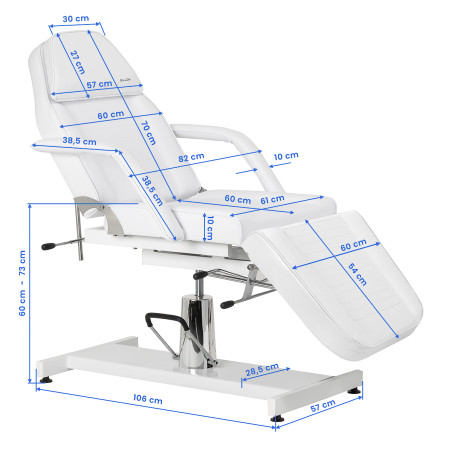 Poltrona da salone idraulica Sillon 210 con base a dondolo bianca