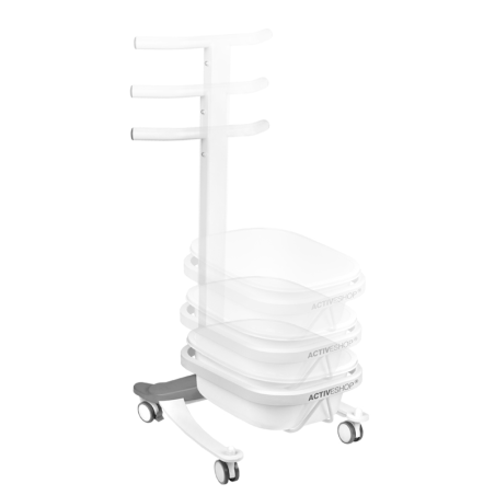 Comfort pedicure tray on wheels with lifting function
