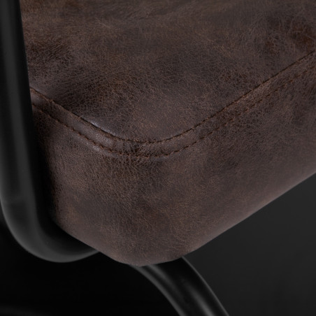 Poltrona da parrucchiere Gabbiano Katania Loft Old Leather marrone scuro