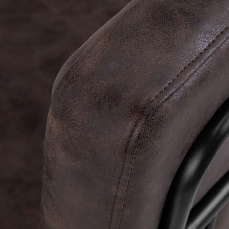 Frisörstol GABBIANO Katania Loft Old Leather mörkbrun
