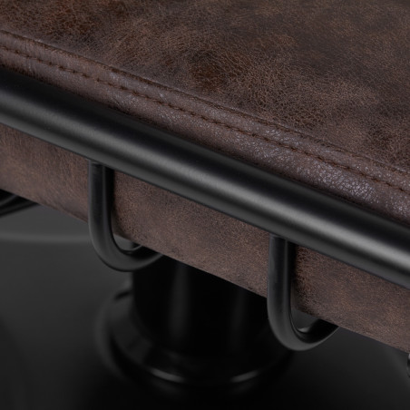 Frisörstol GABBIANO Katania Loft Old Leather mörkbrun