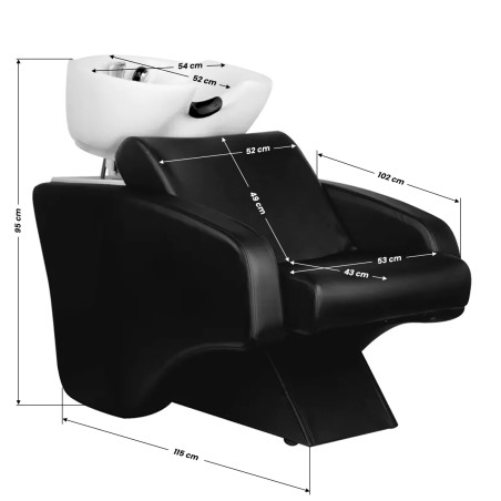 HAIR SYSTEM C38 zwarte kapperswasbak
