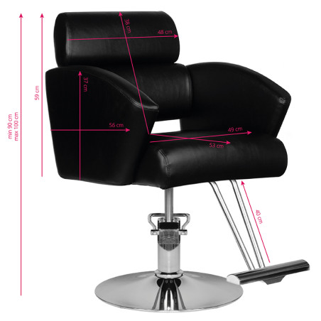 Frizerski stol HAIR SYSTEM HS02 črn