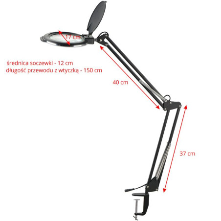 LED-lampe med forstørrelsesglas GLOW Moonlight 8012/5" hvid bordmodel