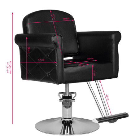 HAIR SYSTEM HS69 zwarte kappersstoel