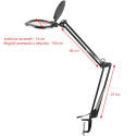 LED-forstørrelseslampe GLOW Moonlight 8013/6" sort bordmodel