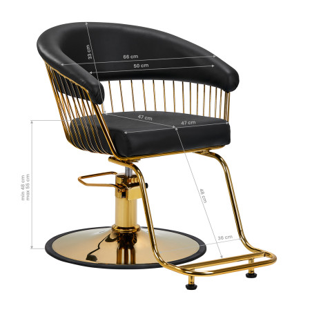 Sedia da parrucchiere Hair System Lille oro nero