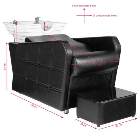 HAIR SYSTEM wasunit voor kapsalons HSB07 zwart