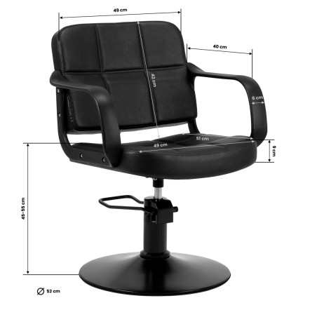 HAIR SYSTEM Komodo black hairdressing chair
