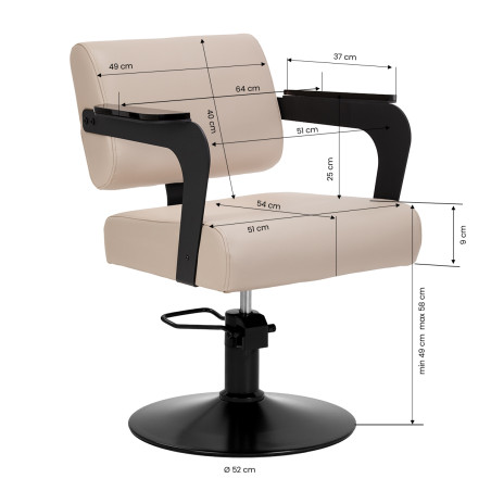 HAIR SYSTEM Frisörstol Jet mjölkbeige