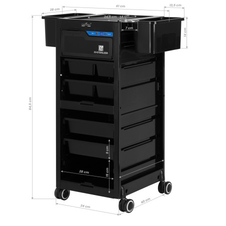 GABBIANO, kappershulp met UV-sterilisator 68UV zwart